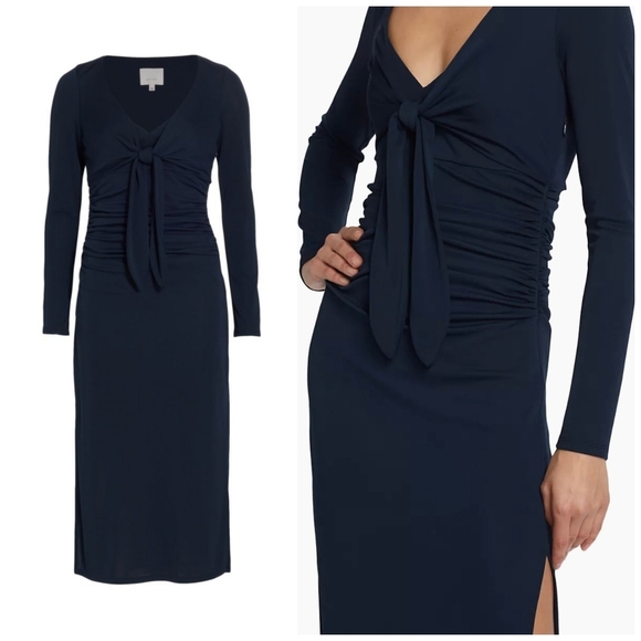 Cinq A Sept Brenna Jersey Tie Midi Dress - Picture 2 of 8